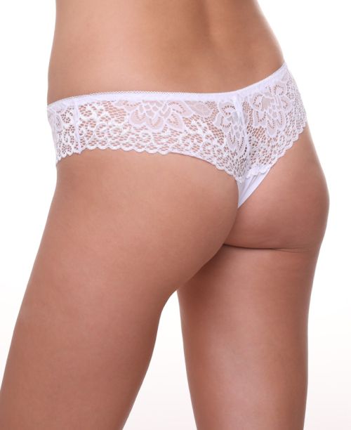 תחתוני חוטיני בשילוב תחרה סקסית, נהדרים לכלה, למסיבת רווקות, ובכלל, תחתון בצבע לבן