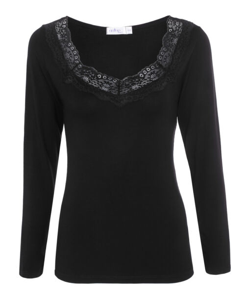 גופיה בשילוב תחרה, שרוול ארך