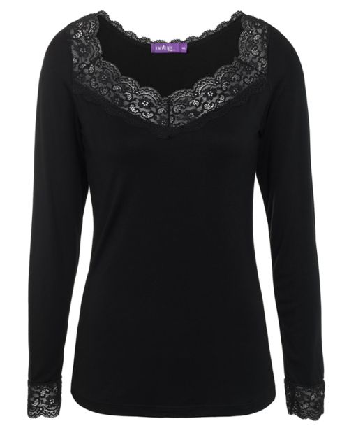 גופייה שרוול ארוך בצבע שחור