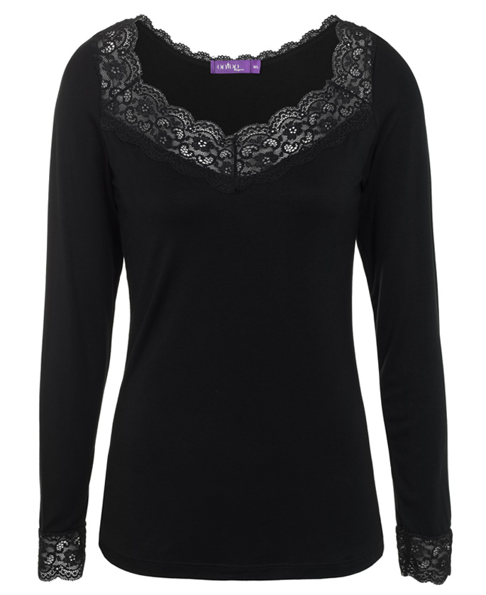 גופייה שרוול ארוך בצבע שחור