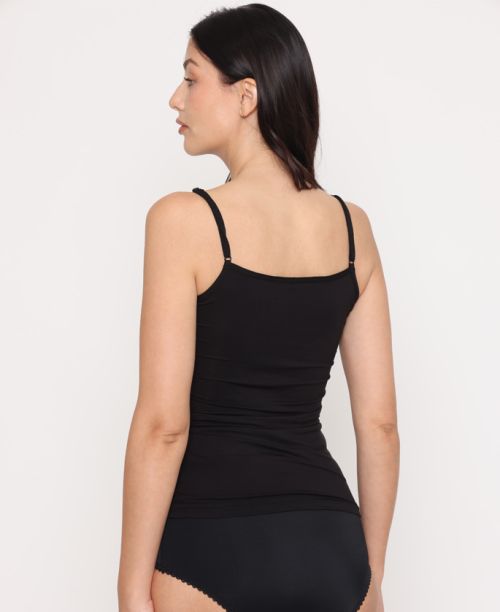 גופיית ספגטי עם עיטור תחרה Rikana בצבע שחור