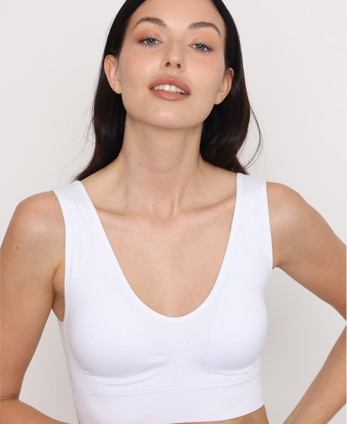 גוזיית חזיה עם ריפוד פנימי Bina לבן