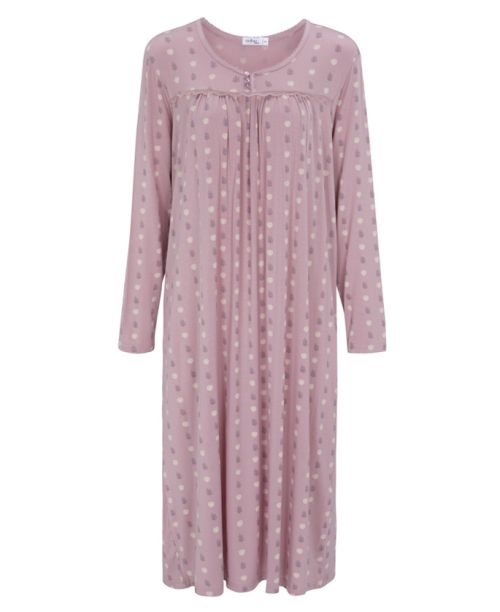 כותונת שינה ופנאי Mimi שרוול ארוך ורודה